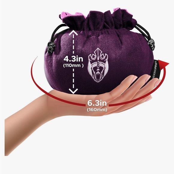 CardKingPro Immense Dice Bags with Pockets - Black - Capacity Holds 150 Dice - Picture 5 of 7